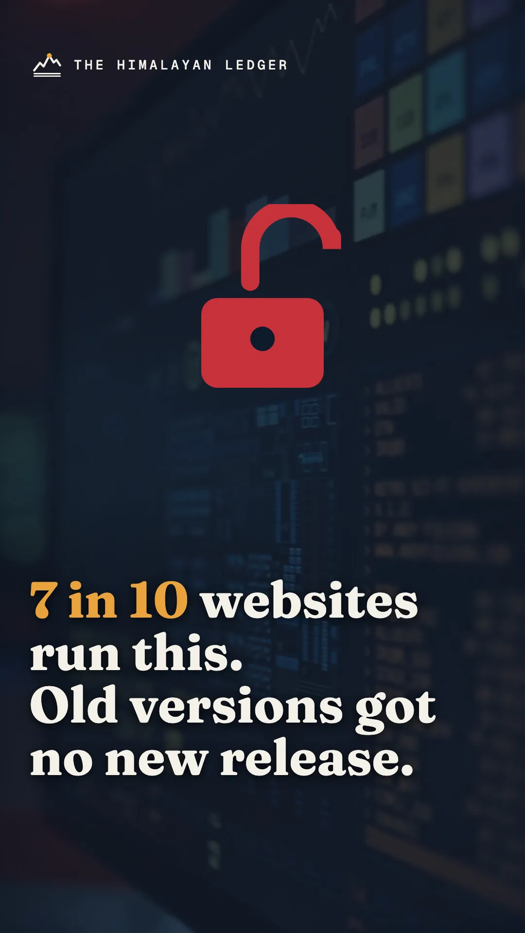 Short: This software runs about 7 in 10 websites. Old versions got no new release.